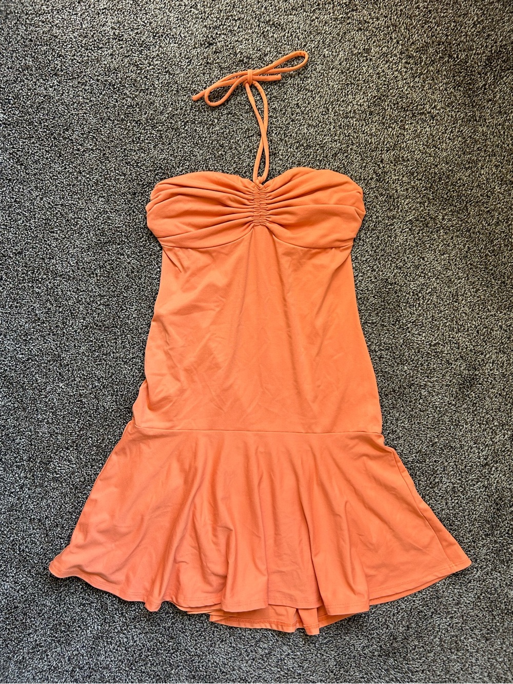 Susana Monaco Mini Halter Dress in Apricot Size Small